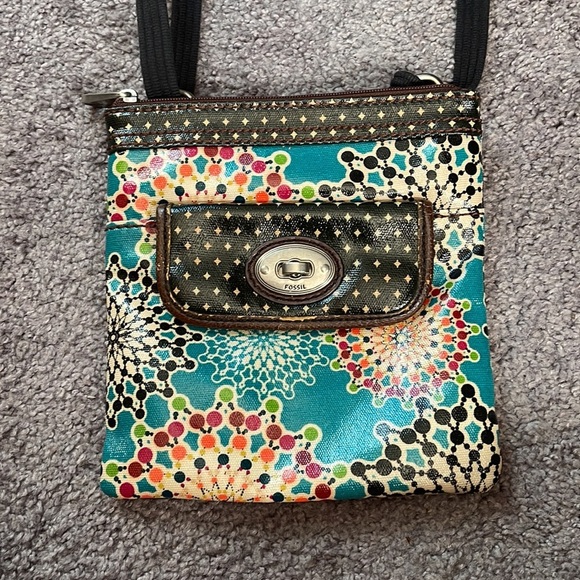 Fossil Key-Per Small Crossbody Bag Purse With Adjustable Strap Coated Ca… - Picture 2 of 6